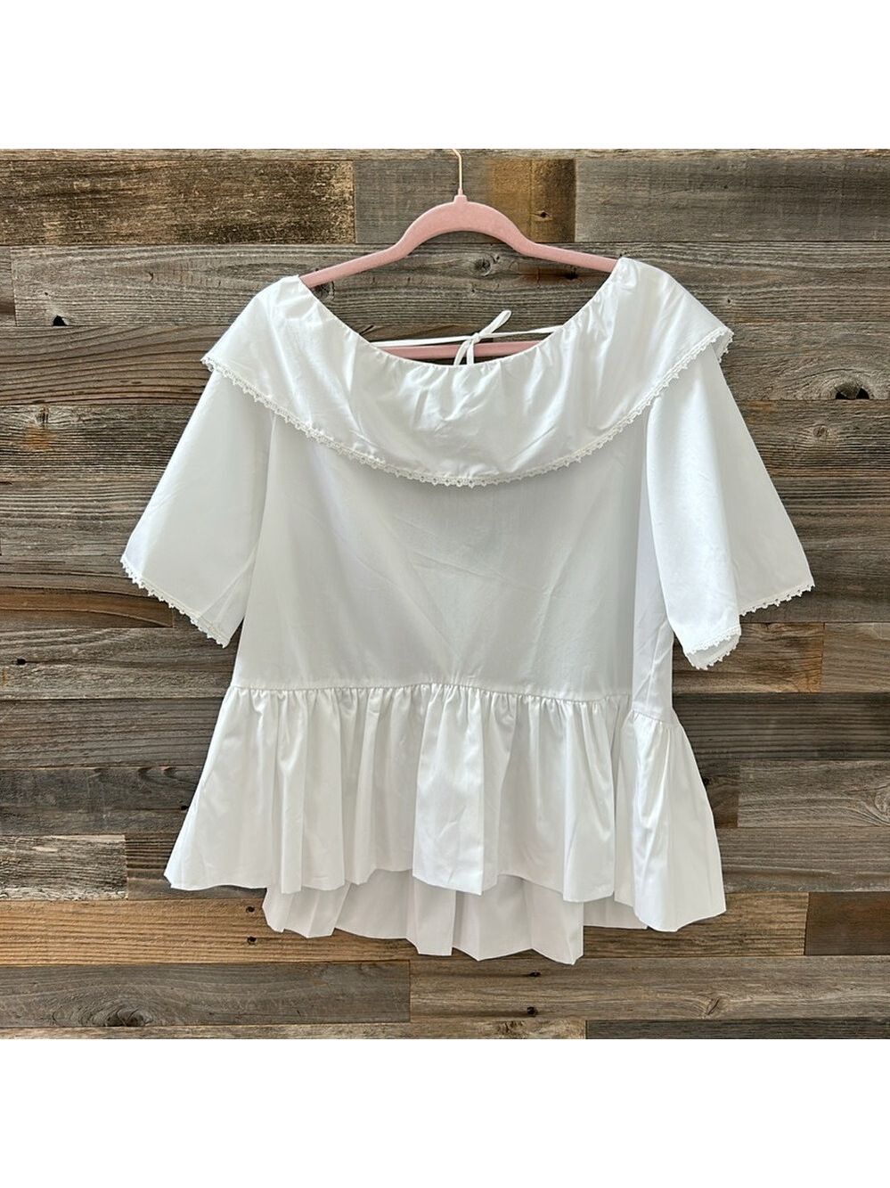 Harshman Amoret Peplum Blouse in White Size XS 100% Cotton NWT - Picture 2 of 11